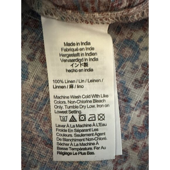 J.Crew Floral Paisley Print Sleeveless Linen Top With Ruffle Collar Size M - Picture 6 of 8